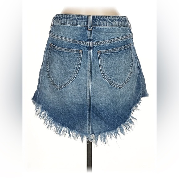 Free People We the Free Bailey Mini Skirt Indigo Blue - Picture 4 of 5